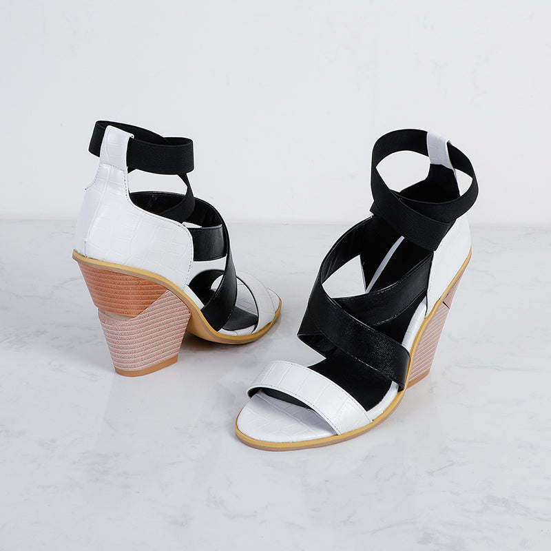 Bigsizeheels Attractive Cut-Outs Wedge Sandals - White freeshipping - bigsizeheel®-size5-size15 -All Plus Sizes Available!