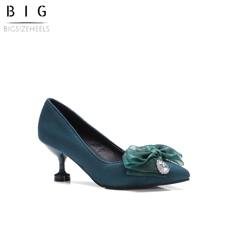 Bigsizeheels Sexy pointy floral stilettos - Green freeshipping - bigsizeheel®-size5-size15 -All Plus Sizes Available!